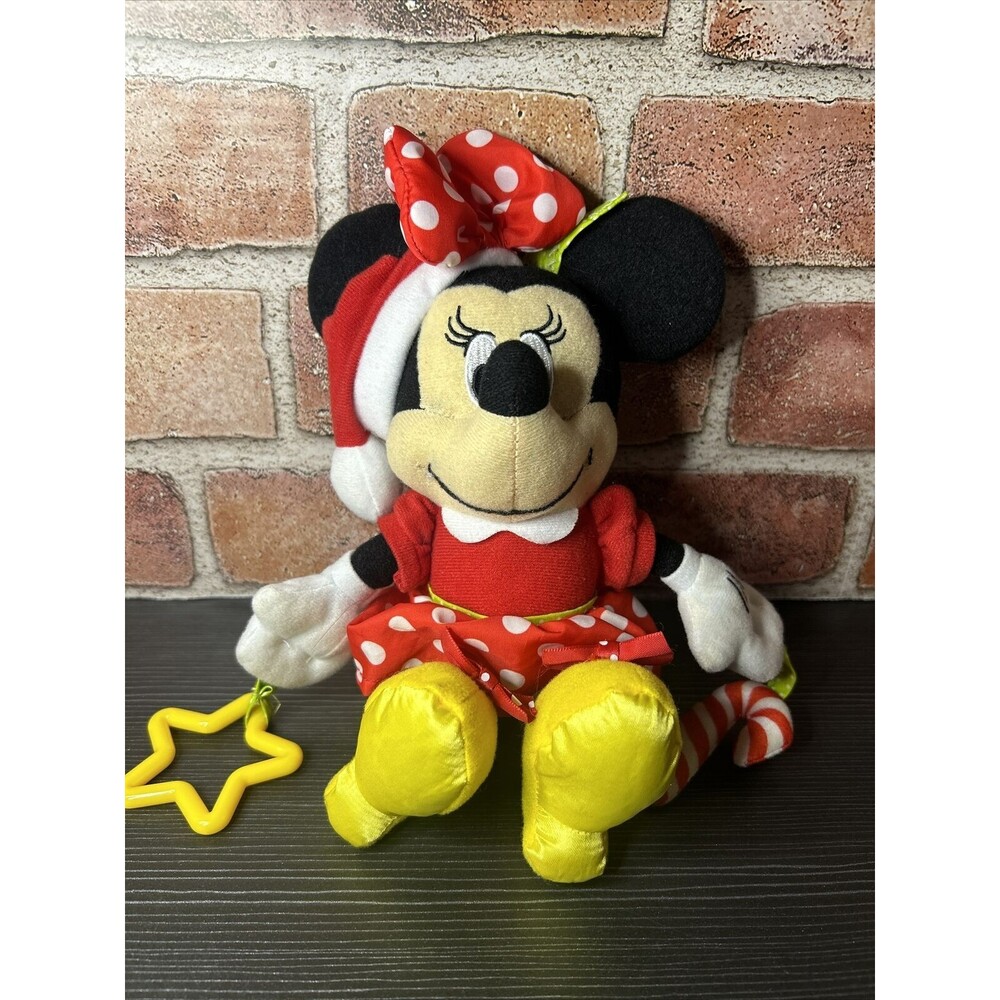 Disney Baby Minnie Mouse Plush Toy Rattle Activity 10 Inch